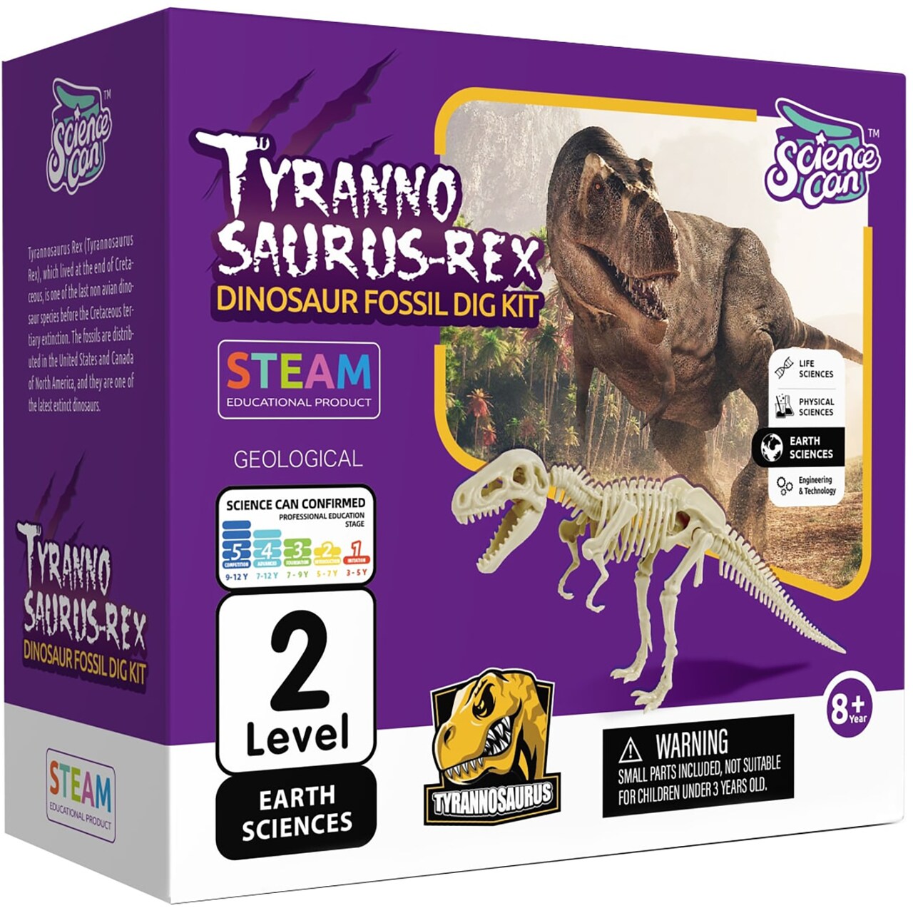 Hape: Science Can: Tyrannosaurus Rex Dinosaur Fossil Dig Kit- Excavate Dino Bones, Archeology Tools, Earth Sciences Experiment Toy, Kids Ages 8+